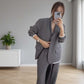Women's Long Sleeve Blazer & Wide Leg Pant 2-Piece Set