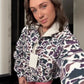 Camouflage Print Hooded Sweatshirt with Quarter Zip