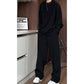 False Two-Piece V-Neck Shirt & Pants Set