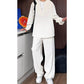 False Two-Piece V-Neck Shirt & Pants Set