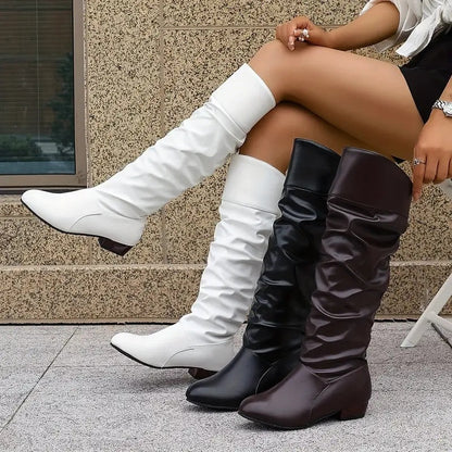 Women’s Slouchy Pleated High Boots