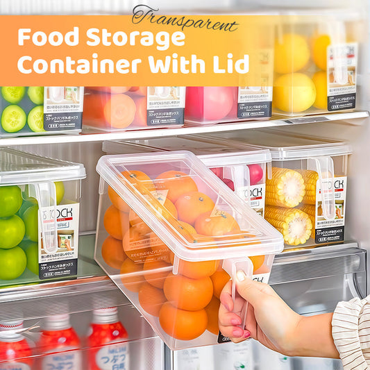 Transparent Food Storage Container with Lid