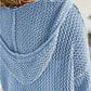 Women's Crochet Hollow Out Hooded Long Sleeve Tops
