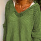 Women's Crochet Hollow Out Hooded Long Sleeve Tops