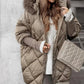 ✨Women’s Fashion Mid-length Parka 🧥 – Autumn And Winter Knit Sleeve Patchwork, Flattering Fit for Cold Days