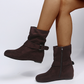 Women’s Casual Flat Buckle Ankle Boots