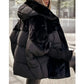 Women’s Oversized Hooded Patchwork Puffer Coat