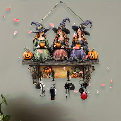 Spellbinding Halloween Witches Wall Decor With Hooks