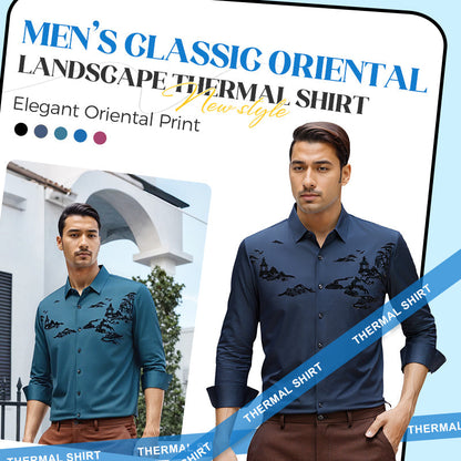 Men’s Classic Oriental Landscape Thermal Shirt
