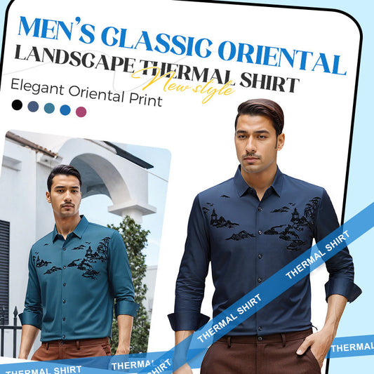 Men’s Classic Oriental Landscape Thermal Shirt