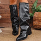 🌟High-quality women's boots-Women's Slouchy Knee High Chunky Boots