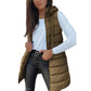 ✨ Women’s Long Puffer Vest (Zip-Up) – Easy to put on and take off with a zipper, long length for waist protection and warmth, ideal for layering in autumn and winter.