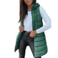 ✨ Women’s Long Puffer Vest (Zip-Up) – Easy to put on and take off with a zipper, long length for waist protection and warmth, ideal for layering in autumn and winter.