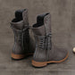 Women’s Lace-Up Low-Heel Round Toe Ankle Boots
