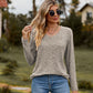 Women's V-Neck Long Sleeve Top