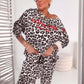 Women's Leopard Print Top and Pants Set