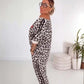 Women's Leopard Print Top and Pants Set