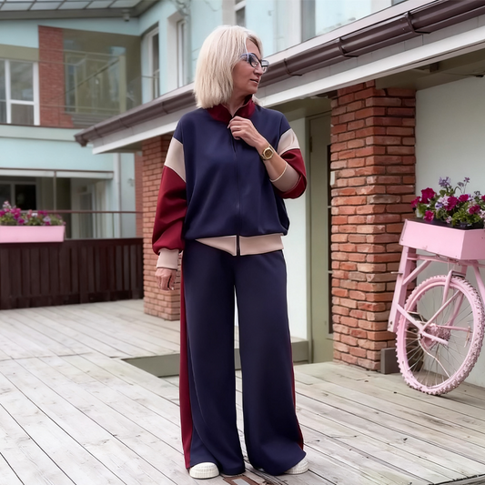 Women's Zipper Jacket & Pants 2-Piece Set