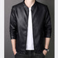 Men's Stand Collar Faux Leather Jacket