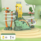 [Perfect Gift]Electric Dual Track Dinosaur Slide - Interactive Fun with Track Changes and Lights