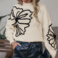 🔥Limited-time offer: 50% off-Women’s Floral Mock Neck Long Sleeve Sweater