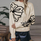 🔥Limited-time offer: 50% off-Women’s Floral Mock Neck Long Sleeve Sweater