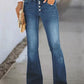 🔥🔥90S VINTAGE BUTTON FLY KNEE FRAYED HIGH WAIST FLARE JEANS