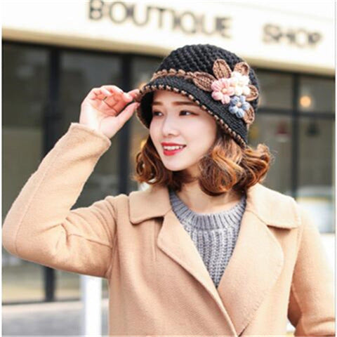 🌲EARLY CHRISTMAS SALE - 49% OFF) 🎁Women's Flowers Knitted Hat🎉Buy 2 Get Extra 15% Off