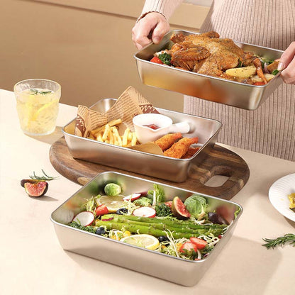 🔥🎁2023-Christmas Hot Sale🎁-49% OFF-Stainless Steel Square Plate（With Lid）