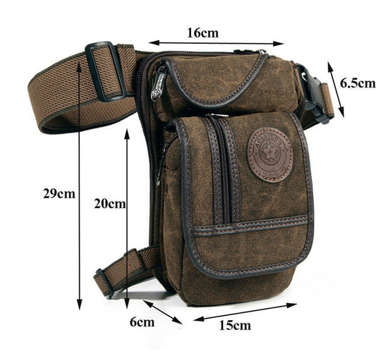 Vintage Canvas / Waterproof Nylon Drop Leg Bag Waist Fanny Pack Belt Hip Bum Military Travel Motorcycle Multi-Purpose Messenger Shoulder Bags