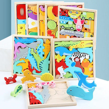 ?Animal Building Block & Puzzle