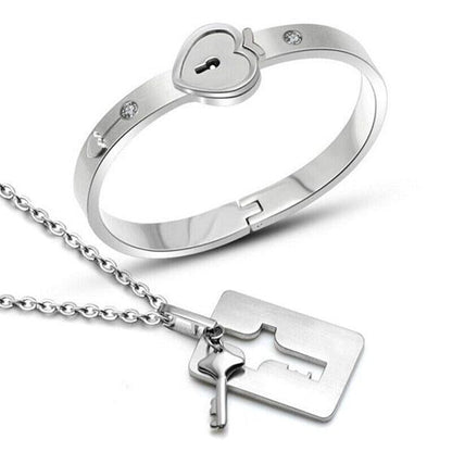 Love Lock Your Heart Bracelet Set