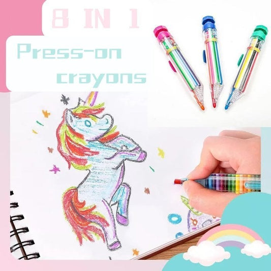 (🔥SUMMER PROMOTION - SAVE 49% OFF) 8 IN 1 CRAYONS