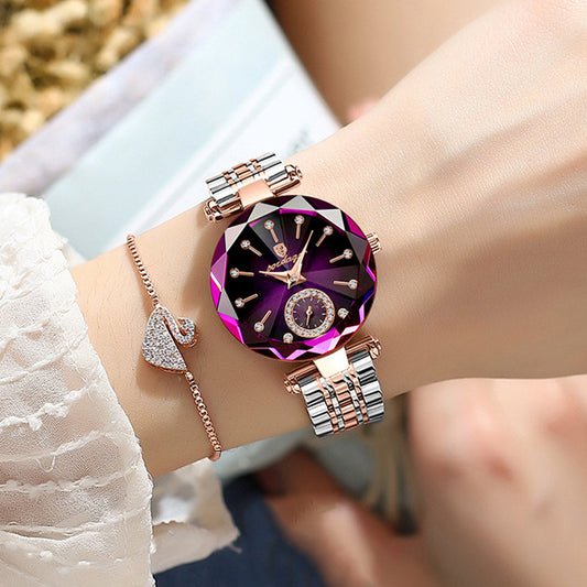 Luxury watches for women in stainless stainless steel quartz female female girl gift + box