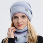 【Christmas Gift】 Gradient Color Warm Knitted Hat&Scarf 2-Piece Set