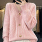 [Gift For Women] Women's Loose Slouchy Faux Cashmere Button Front Cardigan Sweaters