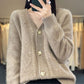 [Gift For Women] Women's Loose Slouchy Faux Cashmere Button Front Cardigan Sweaters