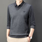 🔥Best Gift For Men🔥 Men's Fake 2-Piece Knitted Shirt（50% OFF）
