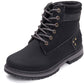 Ideal Gift - Women's Work Waterproof Hiking Combat Lace up Low Heel Ankle Boots