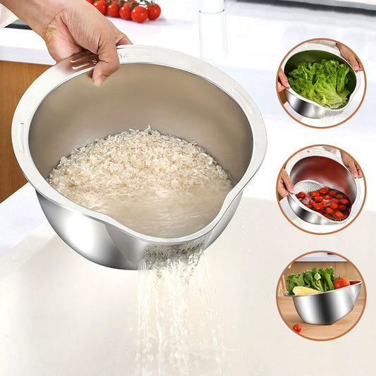 Stainless Steel Rice Strainer Bowl