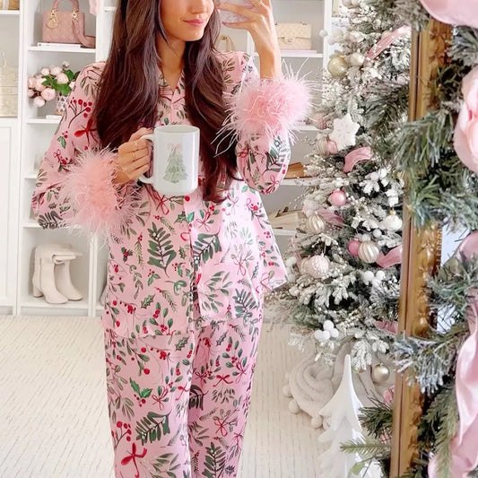 Christmas Gift - Pink Christmas Cute Pajamas