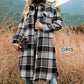 Women's Plaid Print Long Sleeve Warm Tweed Coat