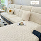 Faux Cashmere Stretch Sofa Cover with Anti-slip Backing