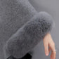 [Best Gift for Her] Elegant Solid Color Faux Fur Collar Loose Poncho Coat