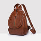 Women's Braided Clamshell Leather Backpack Convertible Crossbody Bag - Gift Choice