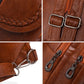 Women's Braided Clamshell Leather Backpack Convertible Crossbody Bag - Gift Choice